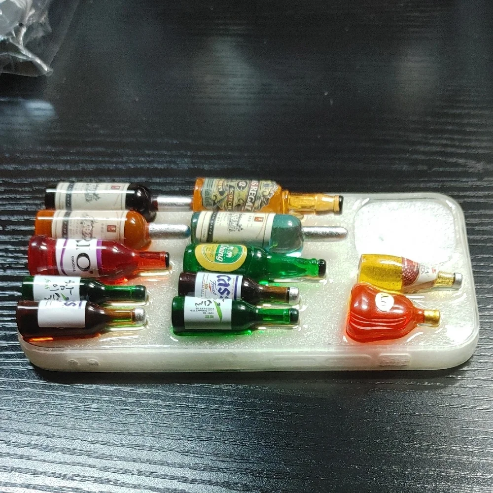 For iPhone 12 Mini Miniature Assorted Beverage Bottle Protective Phone Case